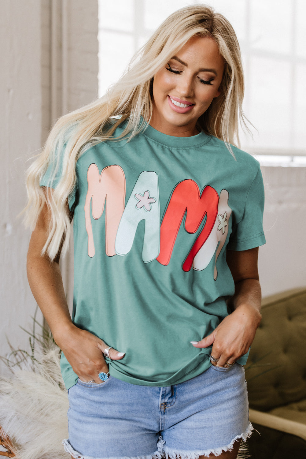 MAMA Mineral Wash Crewneck Tee