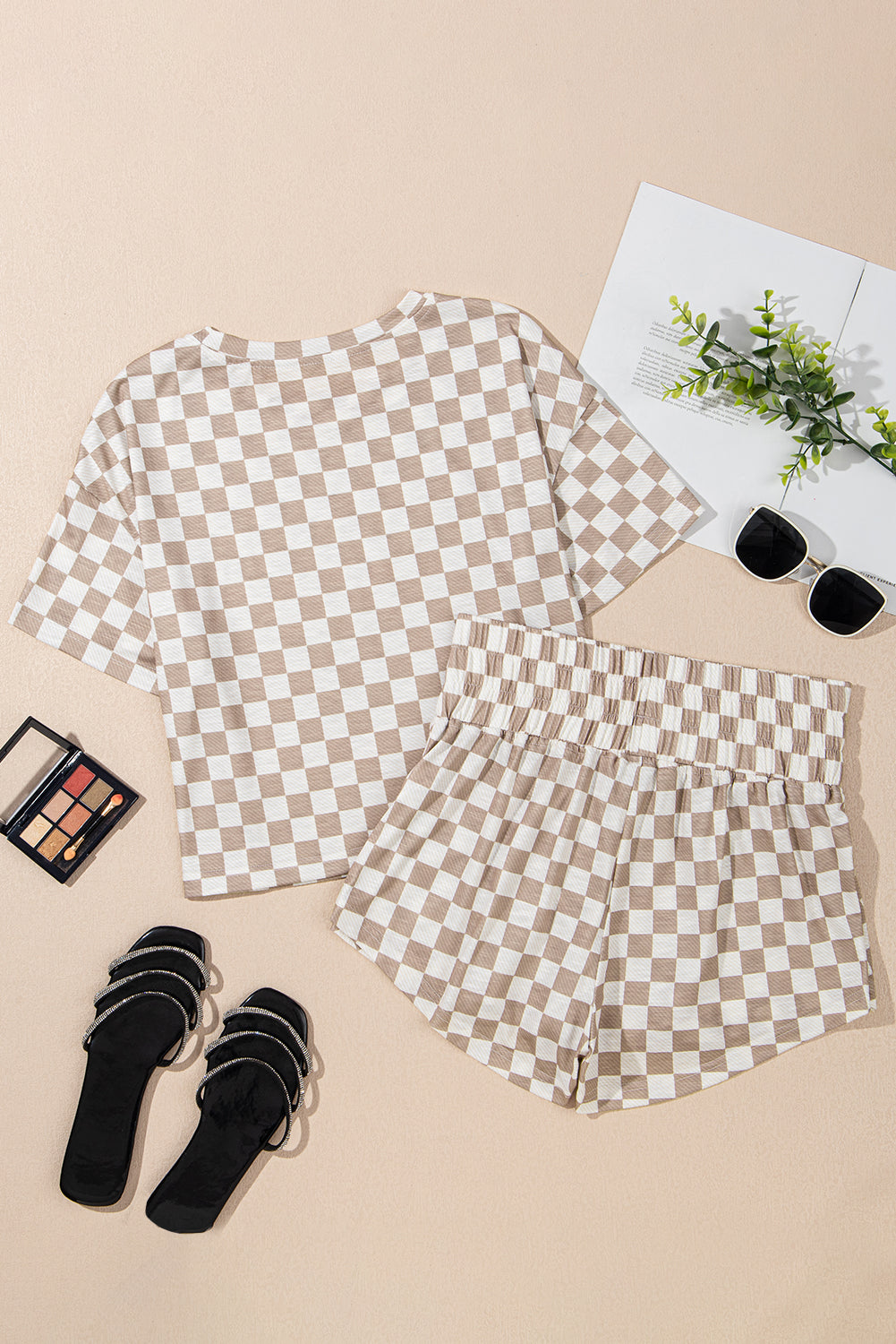 Etta Checkerboard Top and High Waist Skorts Outfit