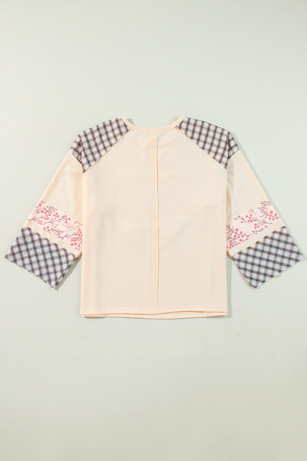 Emilia Plaid Floral Peace Heart Long Sleeve Top