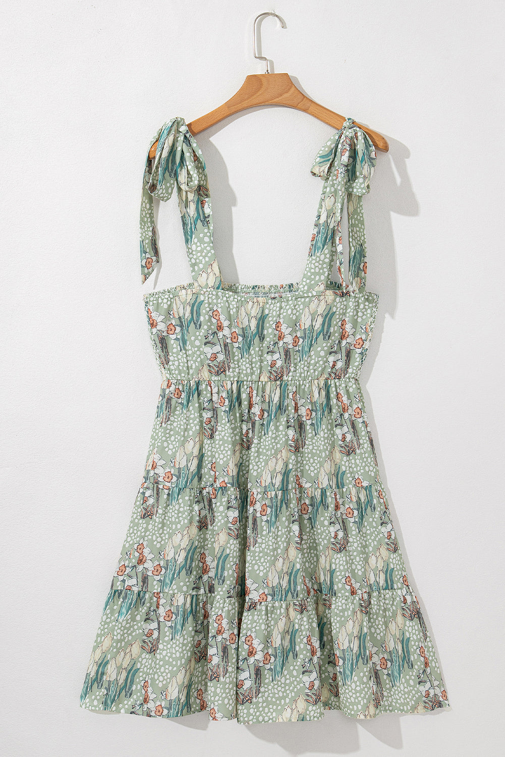Ila Floral Knotted Strap Smocked Tiered Dress