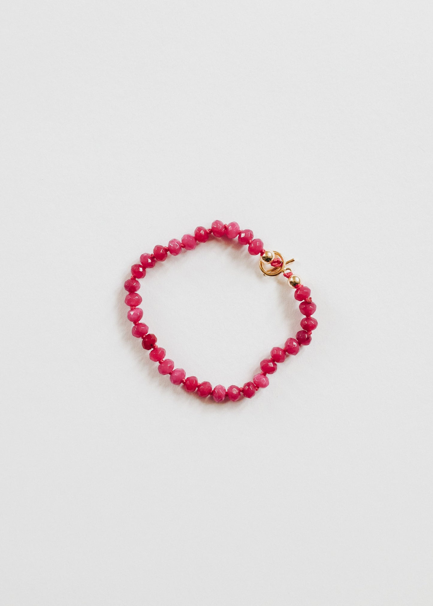 Pink Jade + 14k Gold Filled Toggle || Gemstone Bracelet or Anklet