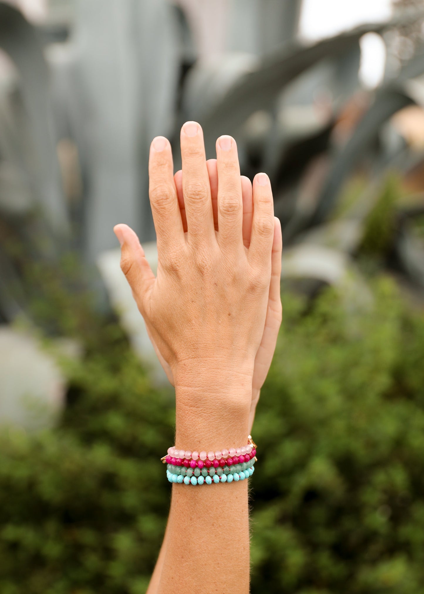 Natural Rose Quartz + 14k Gold Filled Toggle || Gemstone Bracelet