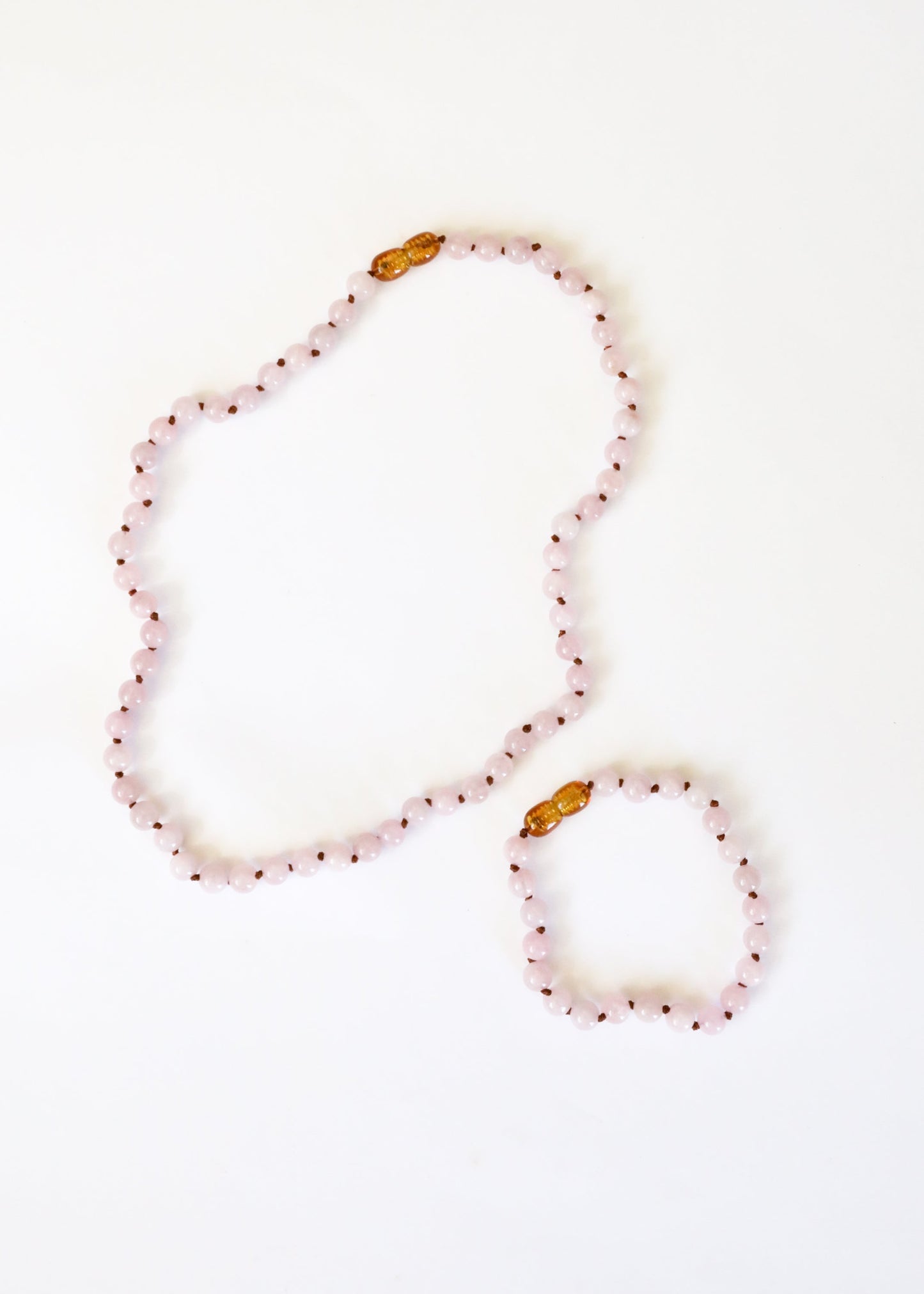 Pure Gemstone + Natural Rose Quartz || Beaded Necklace
