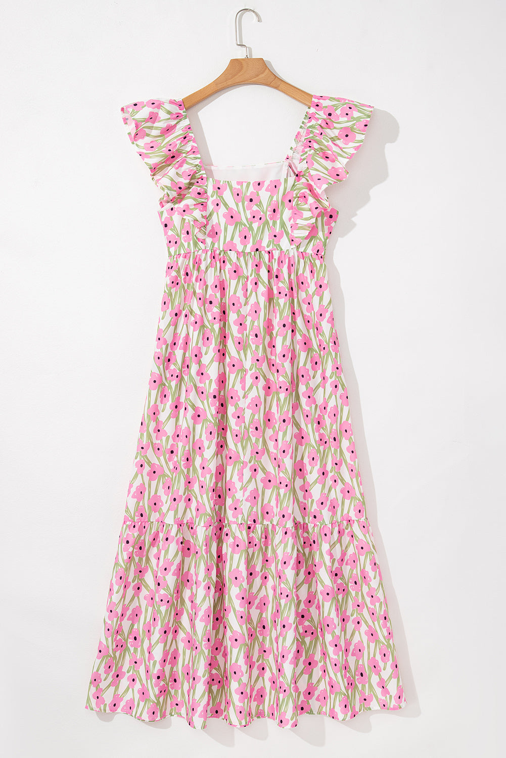 Angelica Floral Ruffled Strap Maxi Dress