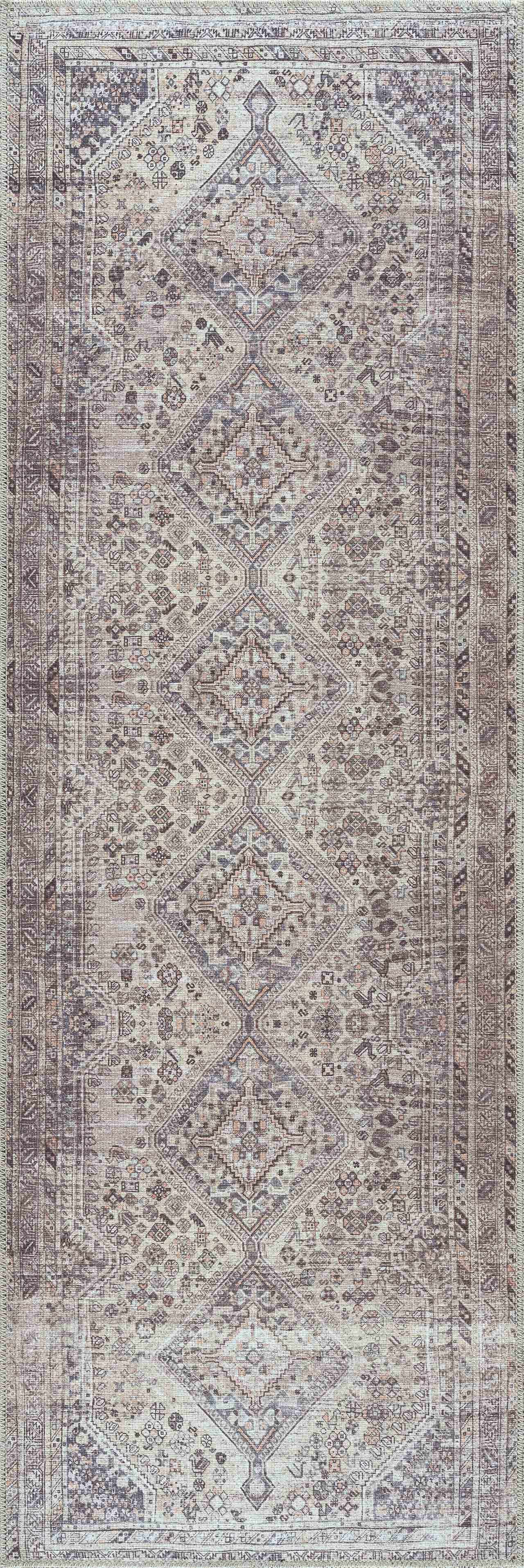 Barny Tan Flat Pile Washable Rug Area Rug