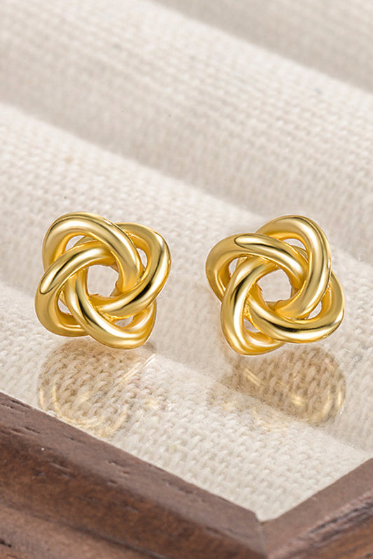 Gold Knotted Stud Earrings