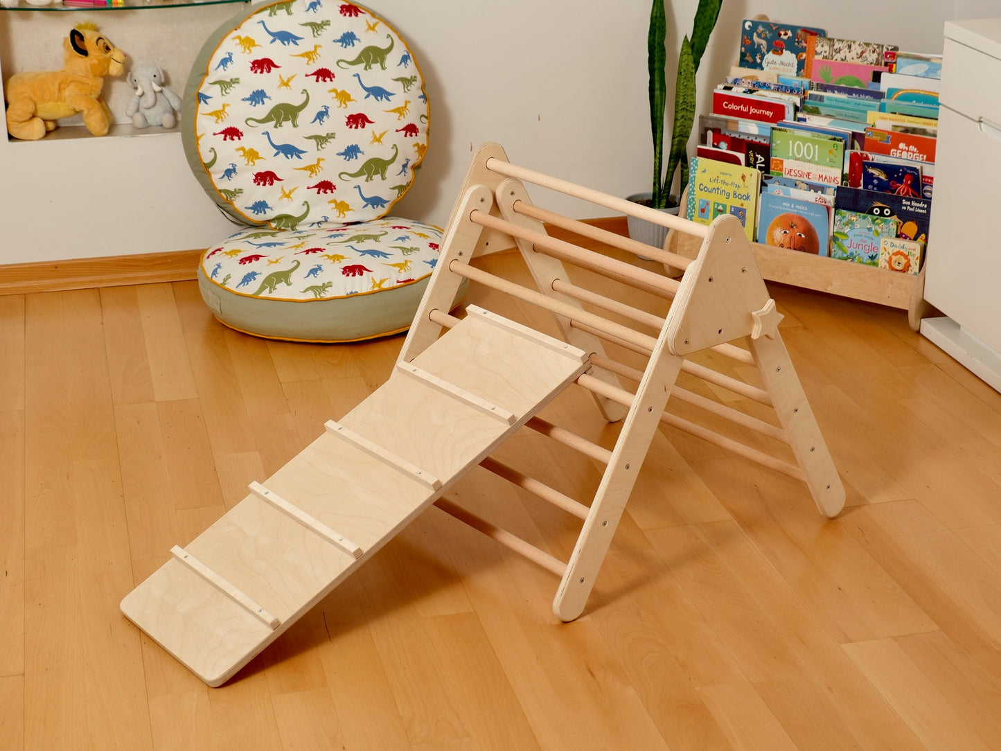 Montessori Indoor Playground | Pikler Triangle & Climbing Arch & 2in1 Ramp & Pillow