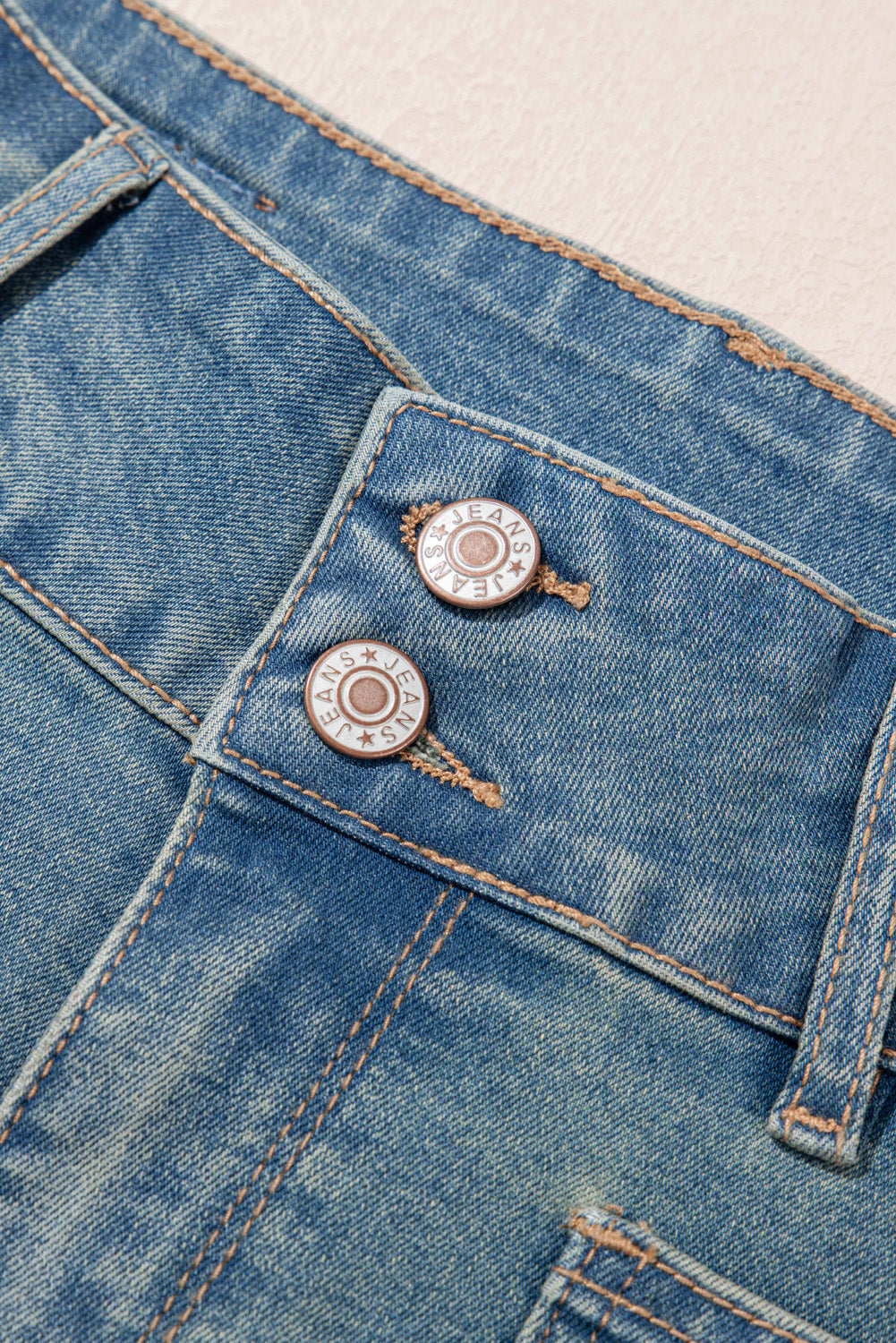 Amyra Double Button Patch Pocket Flare Leg Jeans