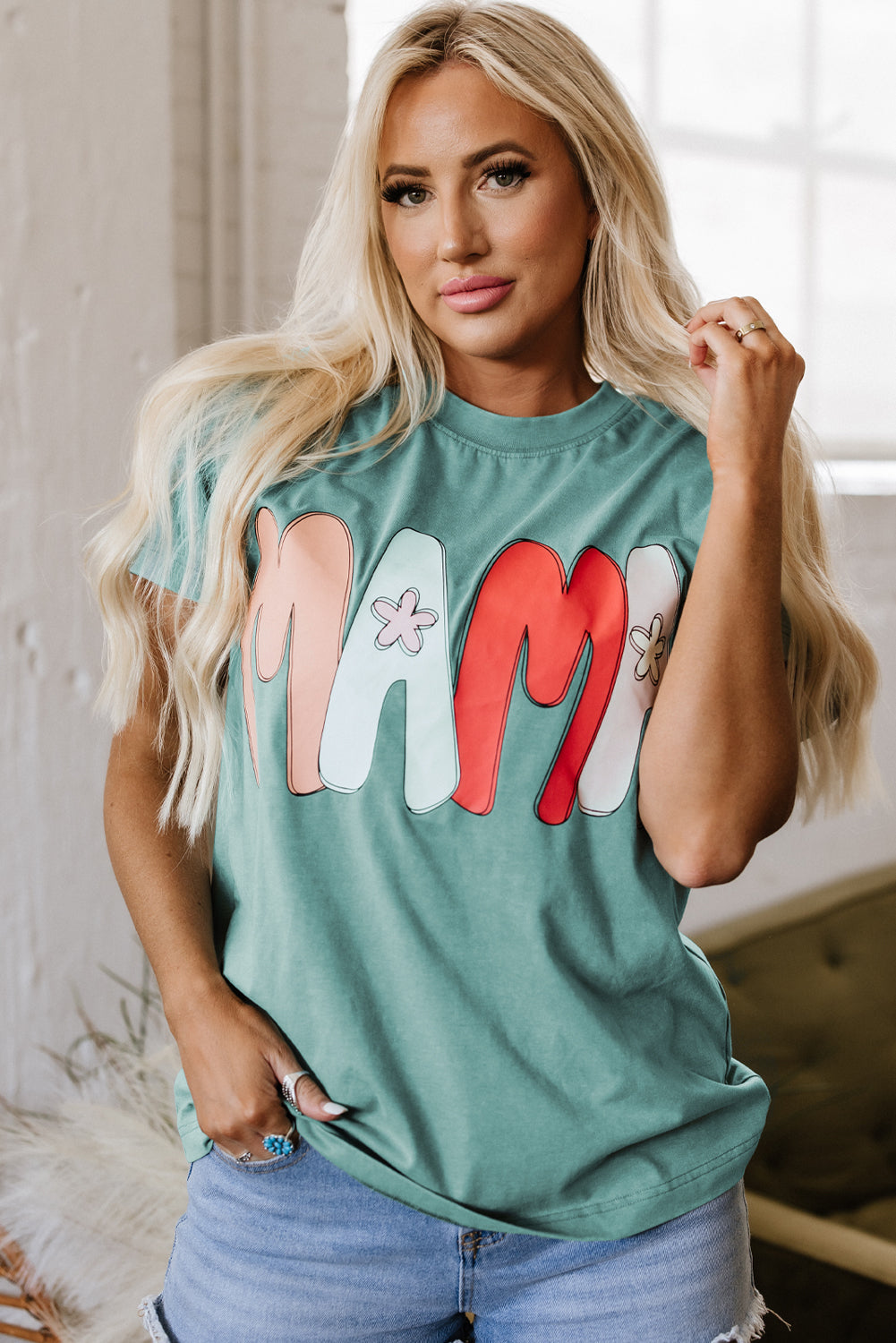 MAMA Mineral Wash Crewneck Tee