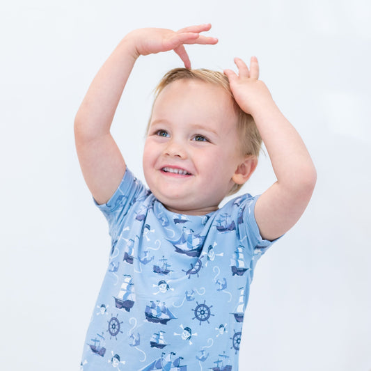 Pirate Ships Big Kid Pajama S/S