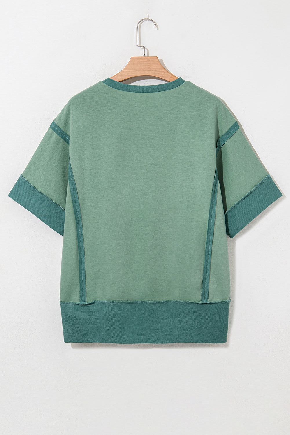 Mikaela Half Sleeve Raw Seam Split Top