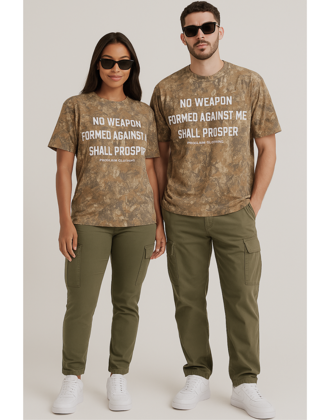 No Weapon Shall Prosper- Forest Camo T-Shirt