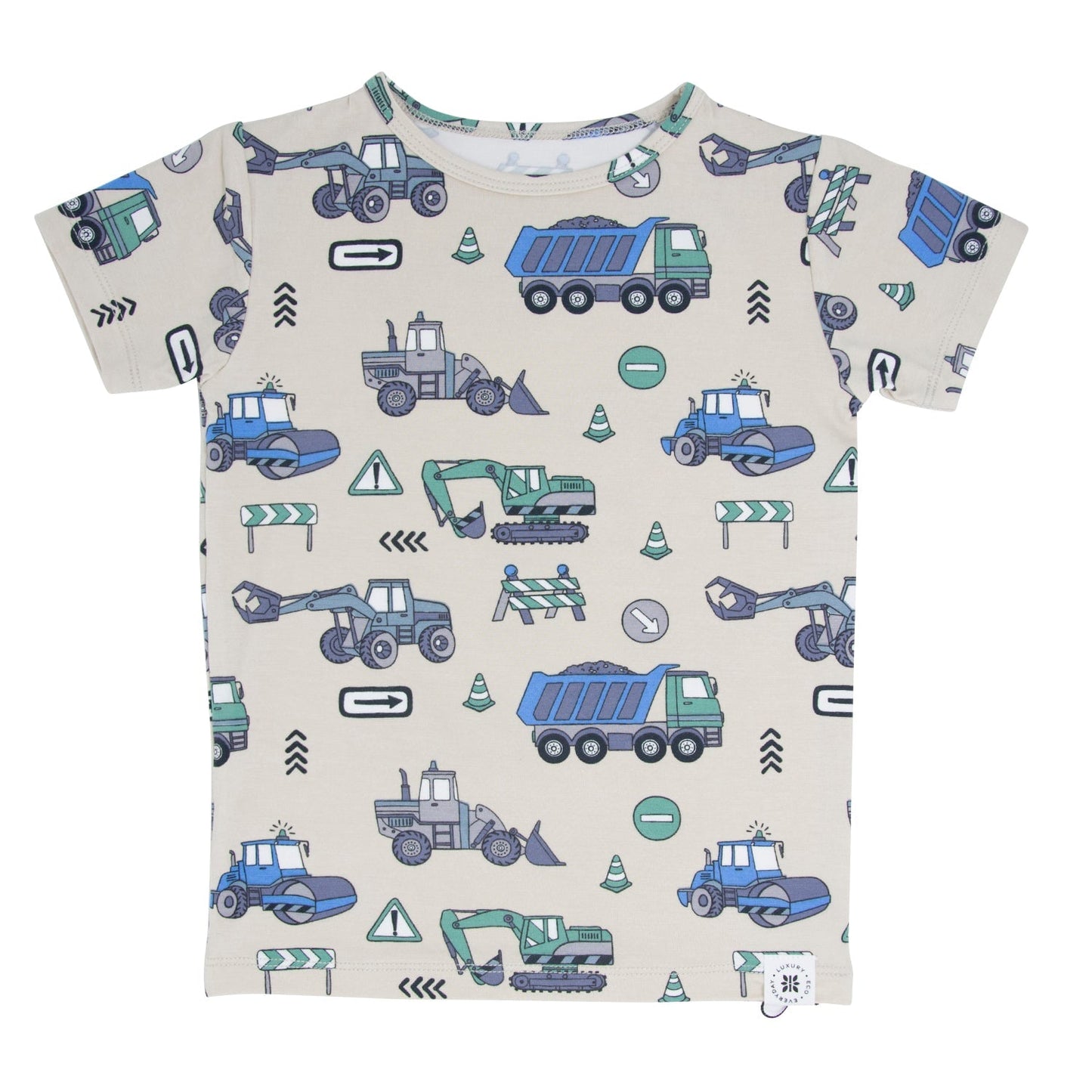 Trucks Diggers Construction Summer Pajama Set