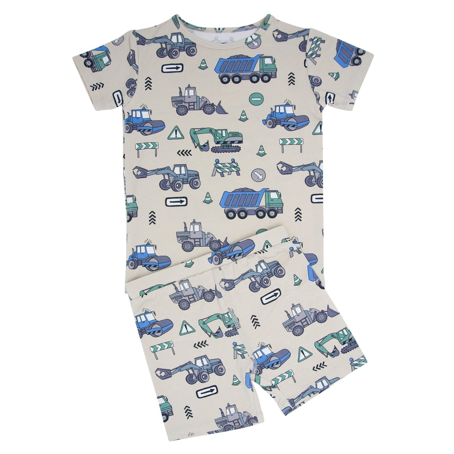 Trucks Diggers Construction Summer Pajama Set