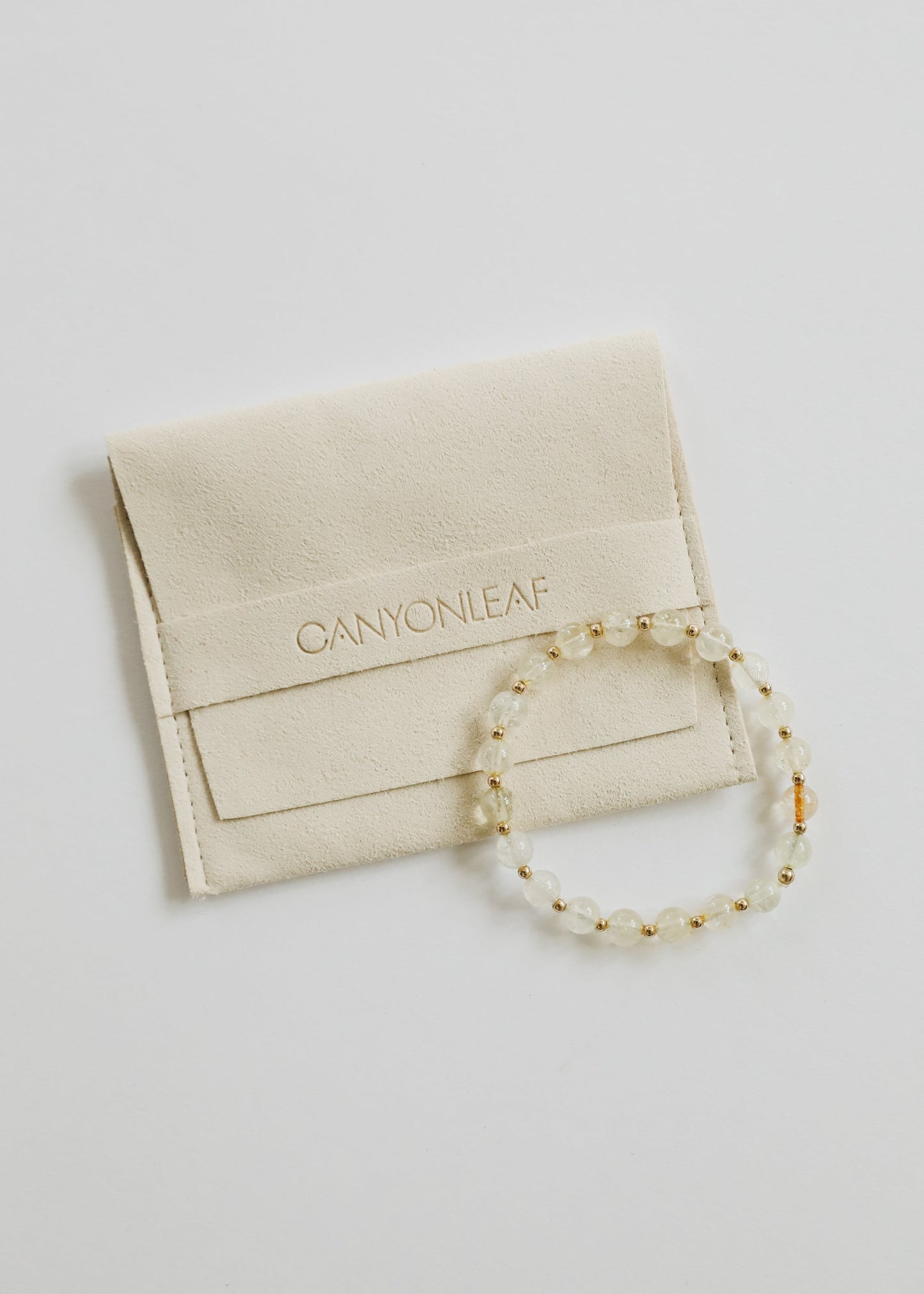 Citrine Gemstone + 14K Gold Filled Beaded Stretch Bracelet