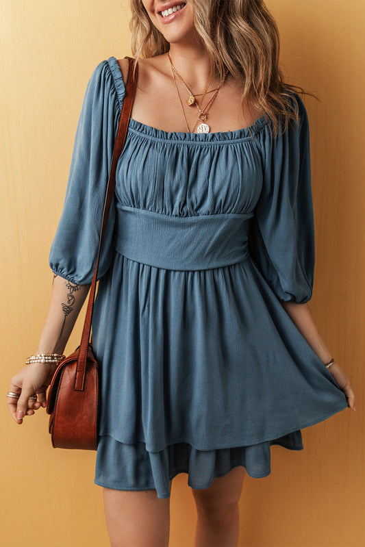 Katalina Frilled Layered Ruched Mini Dress