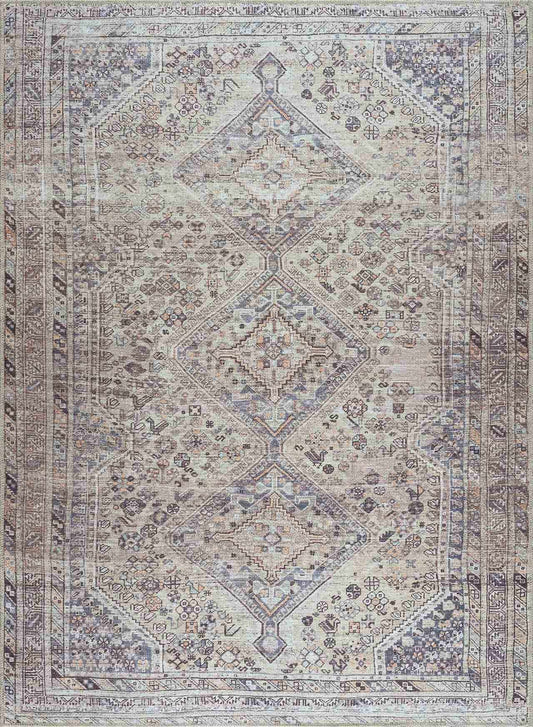 Barny Tan Flat Pile Washable Rug Area Rug