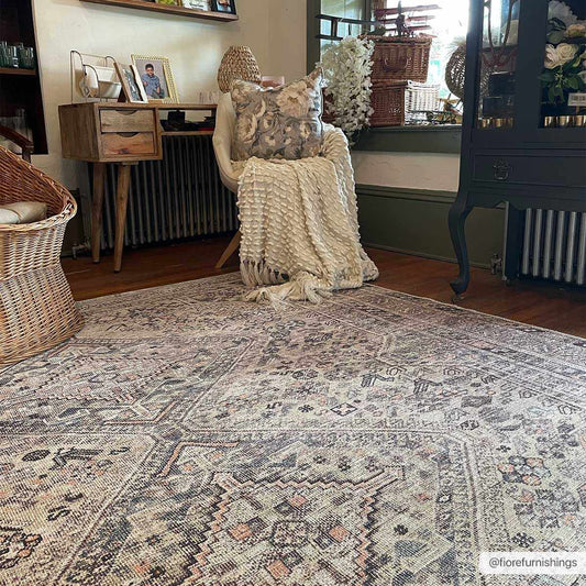Barny Tan Flat Pile Washable Rug Area Rug