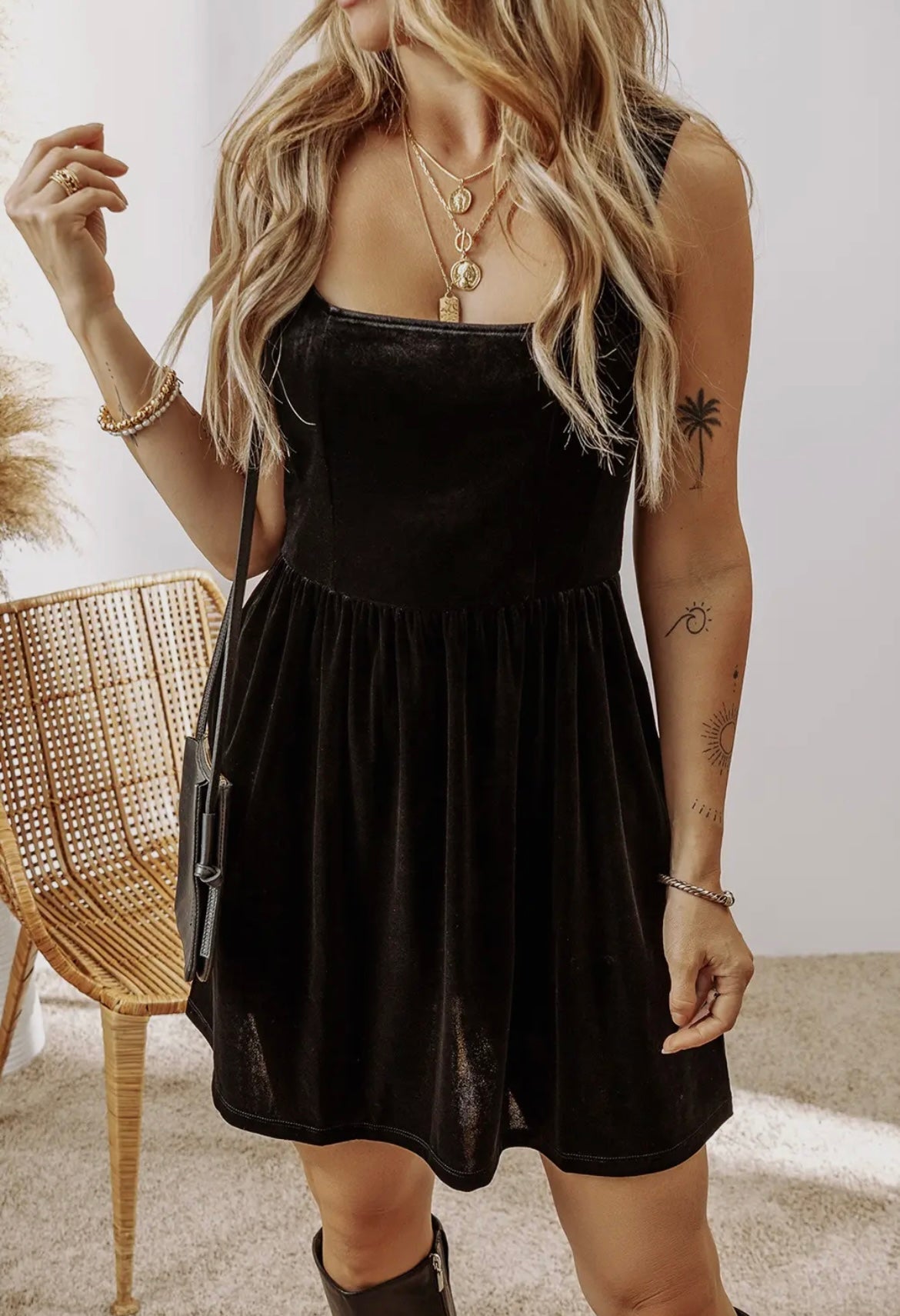 Black Velvet Tennis dress
