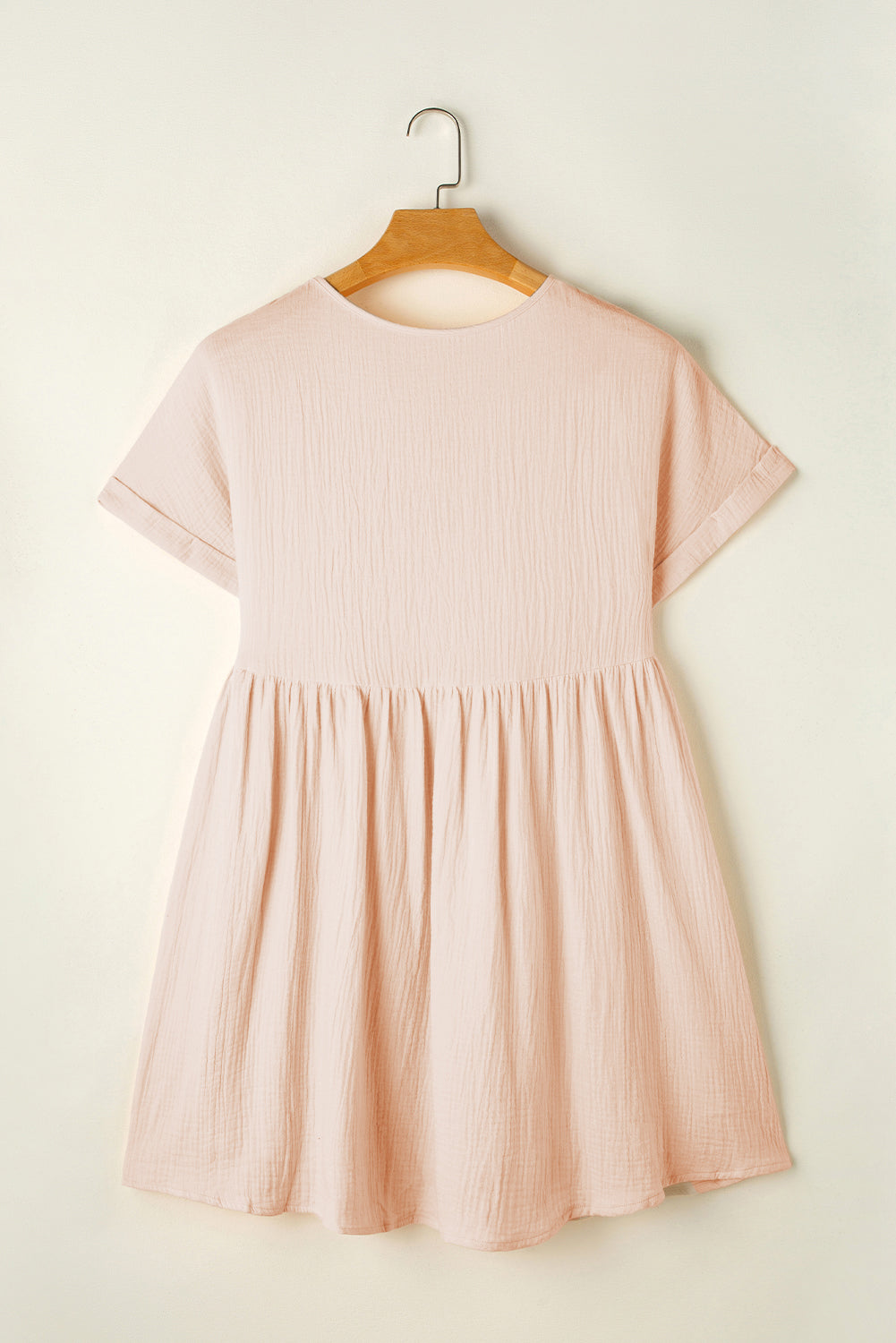 Bria Folded Short Sleeve Lace V Neck Mini Dress