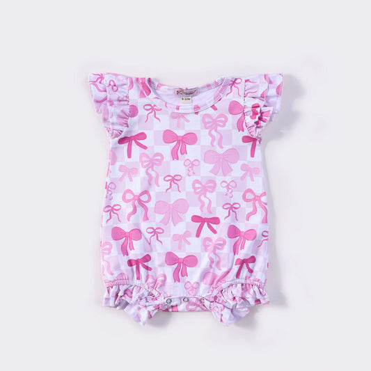 Checkered Coquette Baby Romper