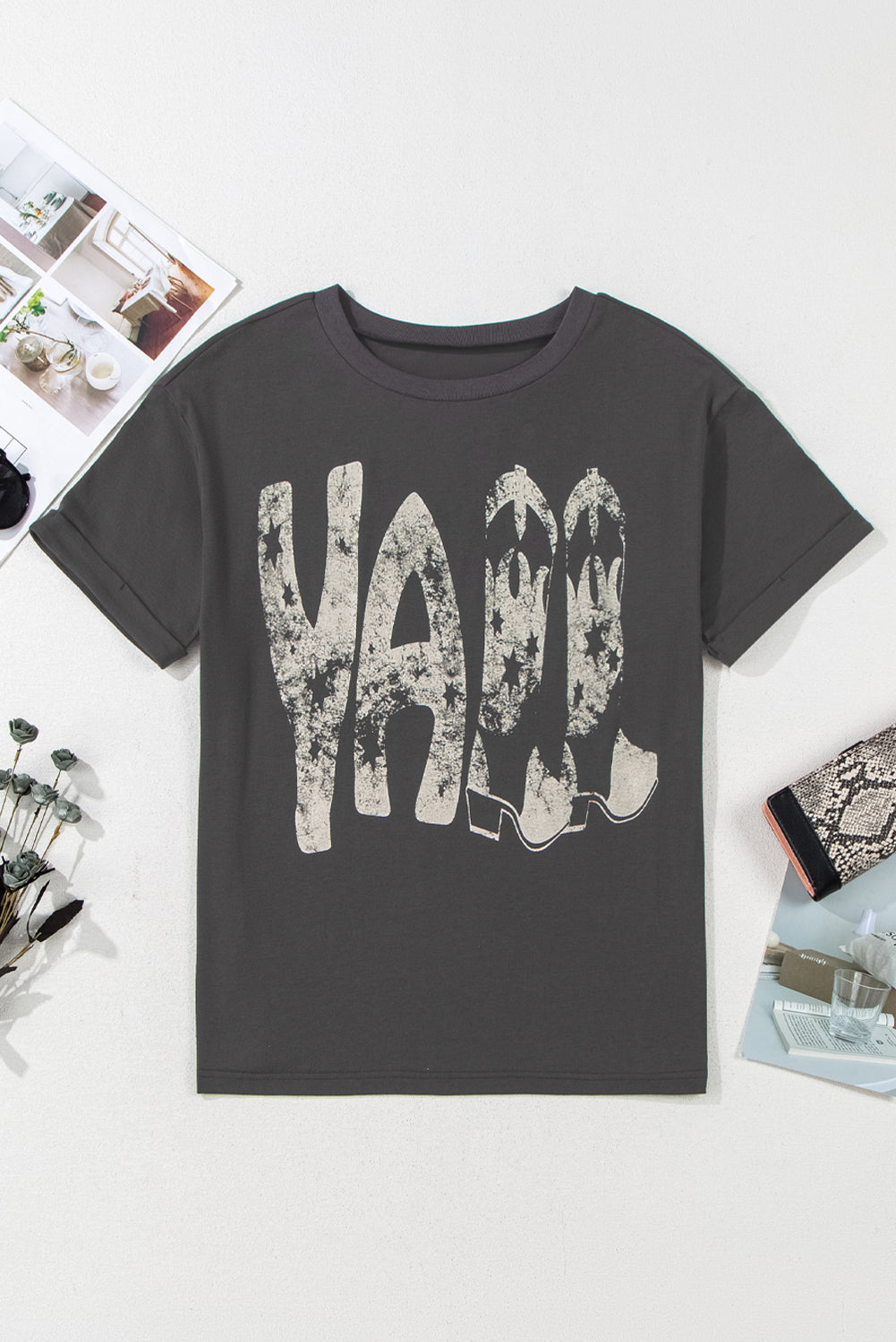 Vintage Yall Cowboy Boots Graphic Tee