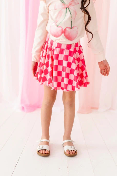 Made By Molly: Pink Checkered Skort