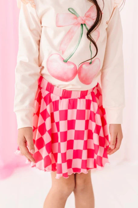 Made By Molly: Pink Checkered Skort