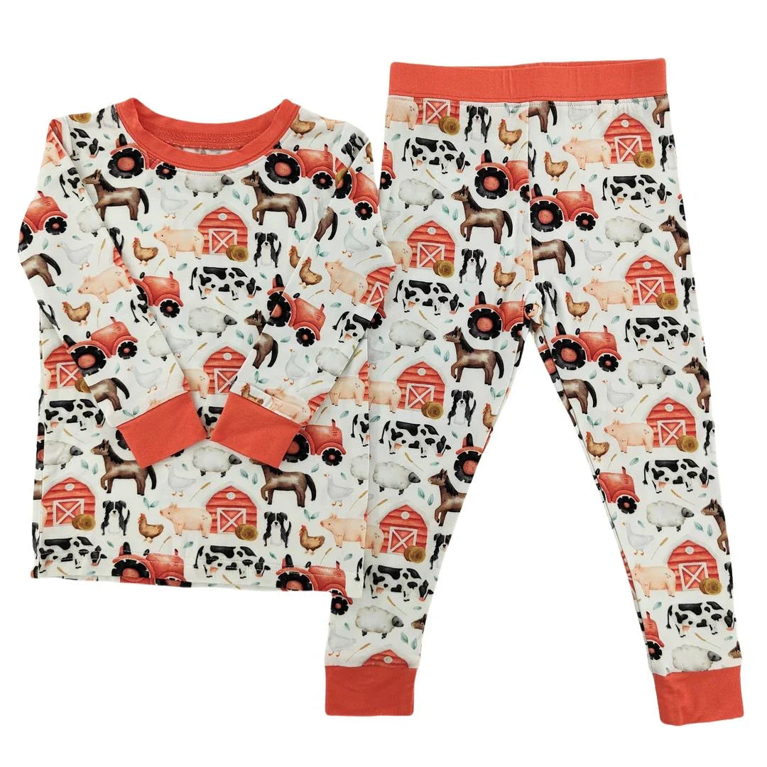 Little One Shop: Little Red Barnyard Two Piece Bamboo Set